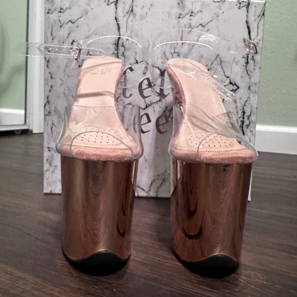 Hella Heels LIQUID ROSE GOLD - Metallic Stiletto - 8 INCH - Picture 8 of 14